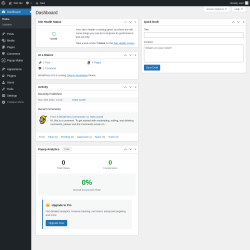 Page screenshot: Dashboard ‹ Test site — WordPress