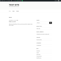 Page screenshot: Test site – Just another WordPress site