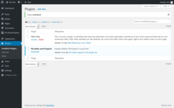 Page screenshot: Plugins &lsaquo; Test site &mdash; WordPress