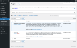 Page screenshot: Plugins &lsaquo; Test site &mdash; WordPress