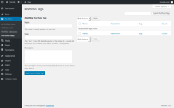 Page screenshot: Portfolio &rarr; Portfolio Tags