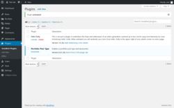 Page screenshot: Plugins &lsaquo; Test site &mdash; WordPress