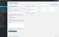 Page screenshot: Portfolio &rarr; Portfolio Categories