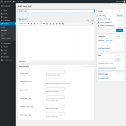 Page screenshot: Portfolio → Add Item