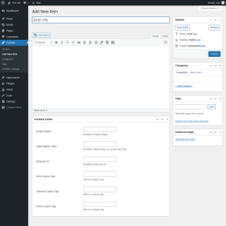 Page screenshot: Portfolio → Add New Item