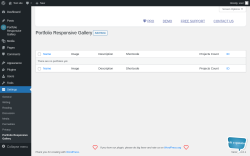 Page screenshot: Settings → Portfolio Responsive Gallery