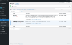 Page screenshot: Plugins ‹ Test site — WordPress