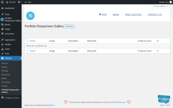 Page screenshot: Settings → Portfolio Responsive Gallery