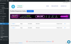 Page screenshot: Settings → Portfolio Responsive Gallery