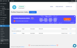 Page screenshot: Settings → Portfolio Responsive Gallery