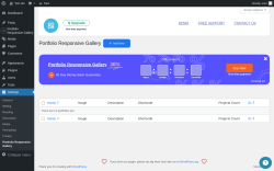 Page screenshot: Settings → Portfolio Responsive Gallery