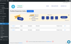 Page screenshot: Settings → Portfolio Responsive Gallery
