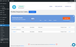 Page screenshot: Settings → Portfolio Responsive Gallery