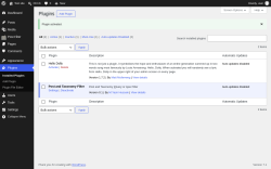 Page screenshot: Plugins &lsaquo; Test site &mdash; WordPress