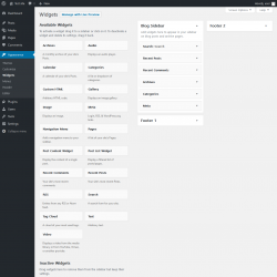 Page screenshot: Widgets ‹ Test site — WordPress