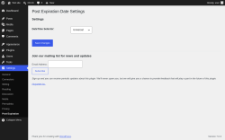 Page screenshot: Settings &rarr; Post Expiration