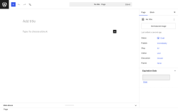 Page screenshot: Add Page &lsaquo; Test site &mdash; WordPress