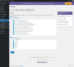 Page screenshot: Future &rarr; Settings