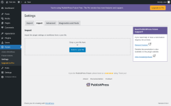 Page screenshot: Future &rarr; Settings &rarr; 
                    Import                