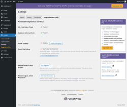 Page screenshot: Future → Settings → 
                    Diagnostics and Tools                
