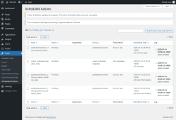 Page screenshot: Tools → Scheduled Actions