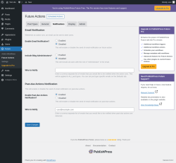 Page screenshot: Future → Future Actions → 
                    Notifications                
