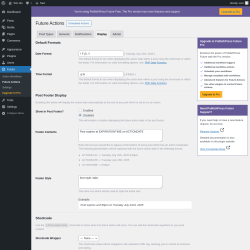 Page screenshot: Future → Future Actions → 
                    Display                