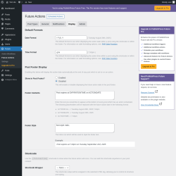 Page screenshot: Future → Future Actions → 
                    Display                