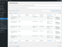 Page screenshot: Tools &rarr; Scheduled Actions