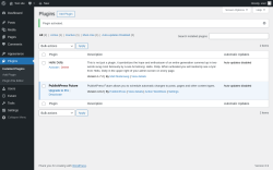 Page screenshot: Plugins &lsaquo; Test site &mdash; WordPress