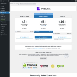 Page screenshot: Post Extra → Upgrade  ➤