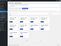 Page screenshot: Post Grid → Import Layouts