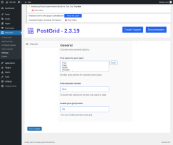 Page screenshot: Post Grid → Settings