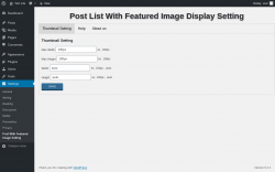 Page screenshot: Settings &rarr; Post With Featured Image Setting
