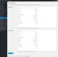 Page screenshot: Settings &rarr; Post Lockdown