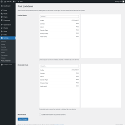 Page screenshot: Settings &rarr; Post Lockdown