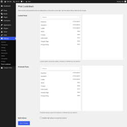 Page screenshot: Settings &rarr; Post Lockdown