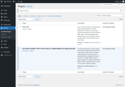 Page screenshot: Plugins ‹ Test site — WordPress
