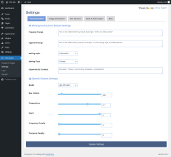 Page screenshot: Post Saint → Settings