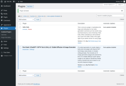 Page screenshot: Plugins ‹ Test site — WordPress