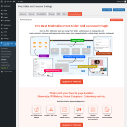 Page screenshot: Post Slider and Carousel &rarr; Settings &rarr; Premium Features