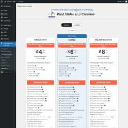Page screenshot: Post Slider and Carousel &rarr; Upgrade&nbsp;&nbsp;➤