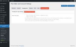 Page screenshot: Post Slider and Carousel &rarr; Settings &rarr; Trending Post