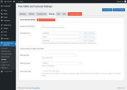 Page screenshot: Post Slider and Carousel &rarr; Settings &rarr; Sharing