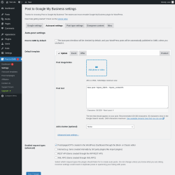 Page screenshot: Post to GMB  → Settings → Auto-post settings
