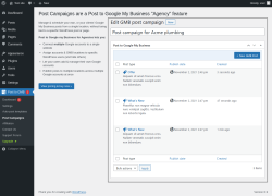 Page screenshot: Post to GMB  → Post Campaigns