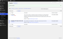 Page screenshot: Plugins &lsaquo; Test site &mdash; WordPress
