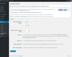 Page screenshot: Settings &rarr; Post Types Order