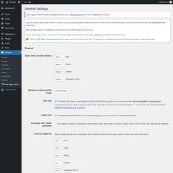 Page screenshot: Settings &rarr;  Post Types Order
