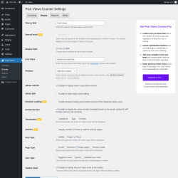 Page screenshot: Post Views → Display